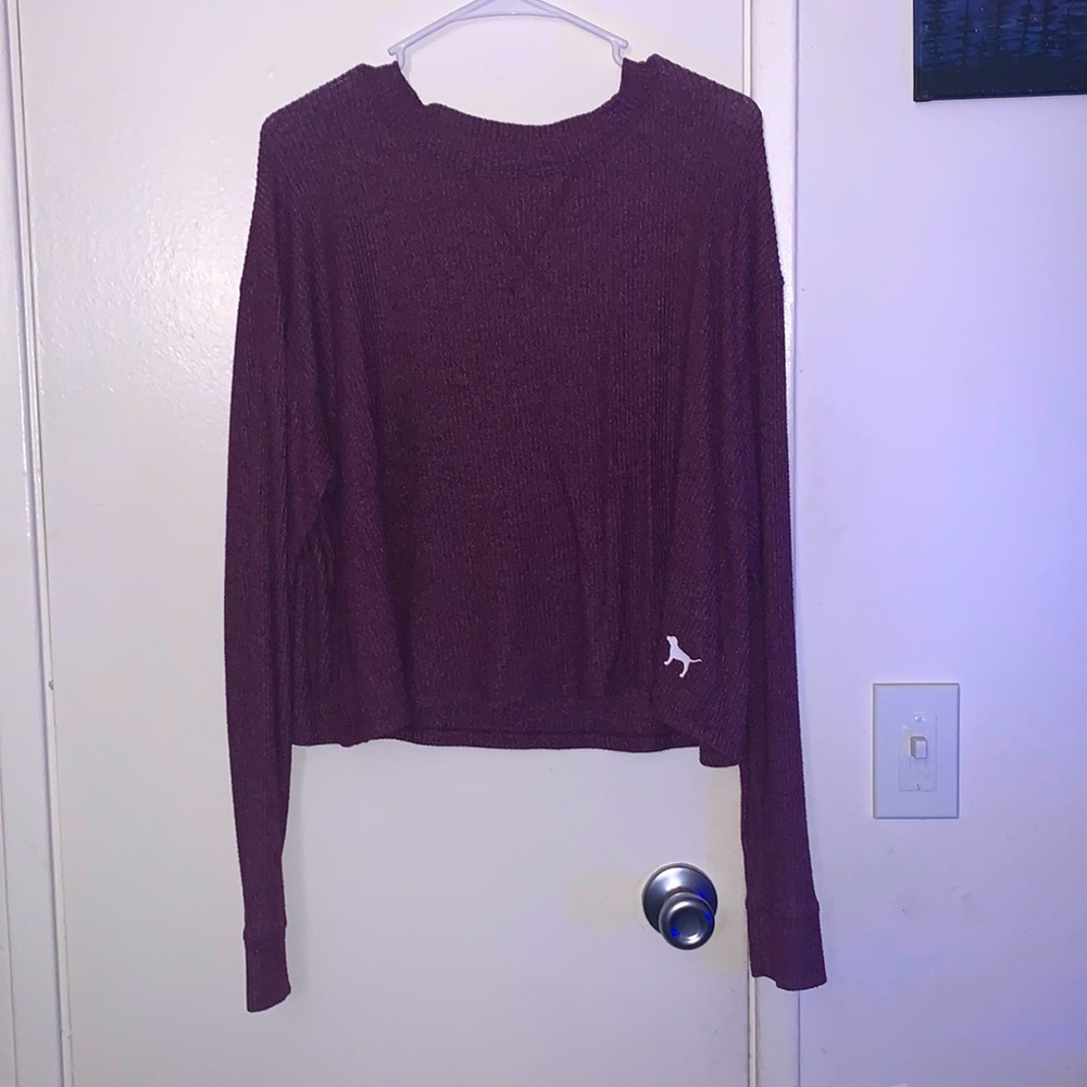 Victoria’s Secret PINK dark purple crop sweater